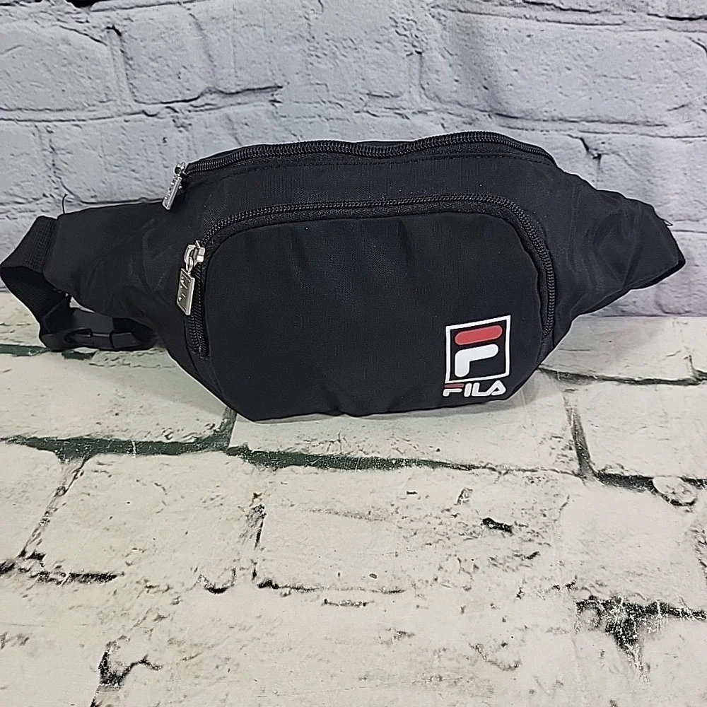 Fila Fanny Pack Waist Bag Sport Athletic‎ Hiking Travel Crossbody Black